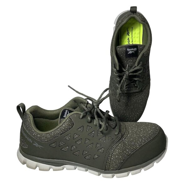 Reebok Work Shoes Womens 11.5W Composite Toe Athletic Sublite Cushion Dark Green - Picture 1 of 13